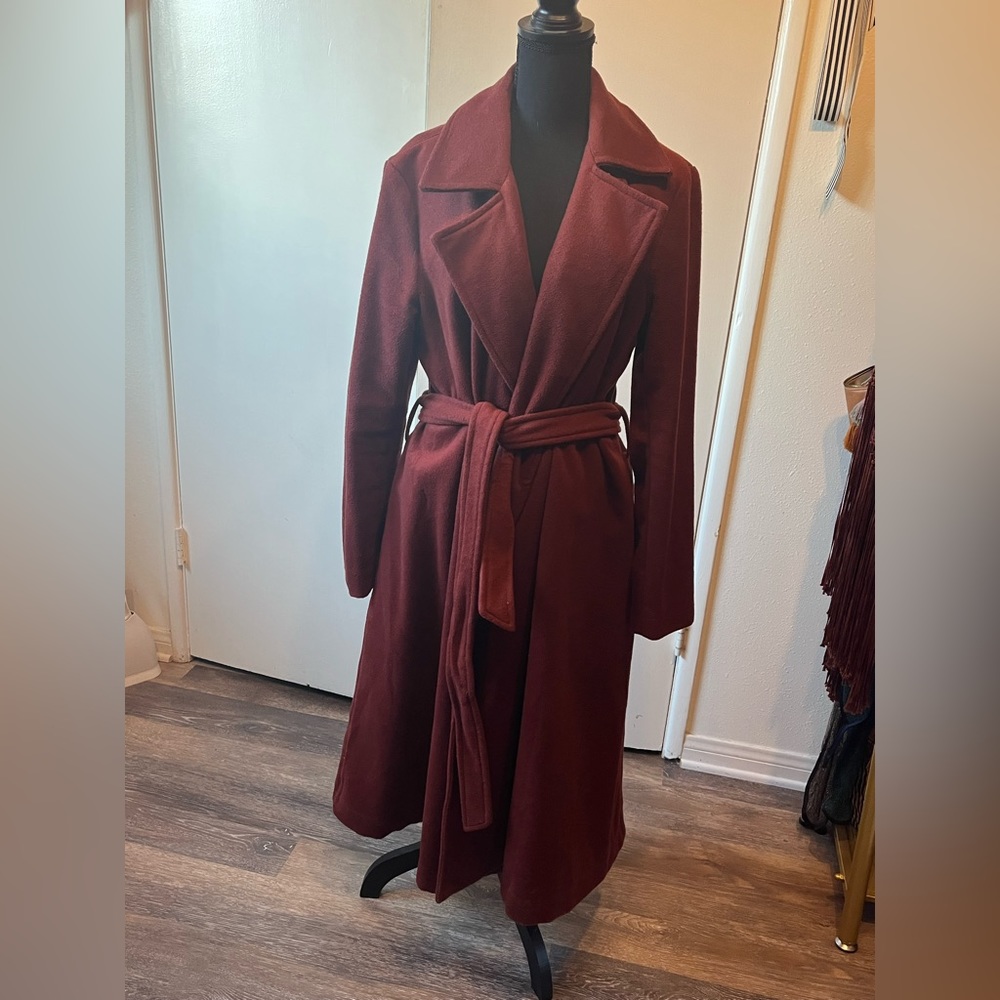 Free People Wine/Rust Belted Trench Coat